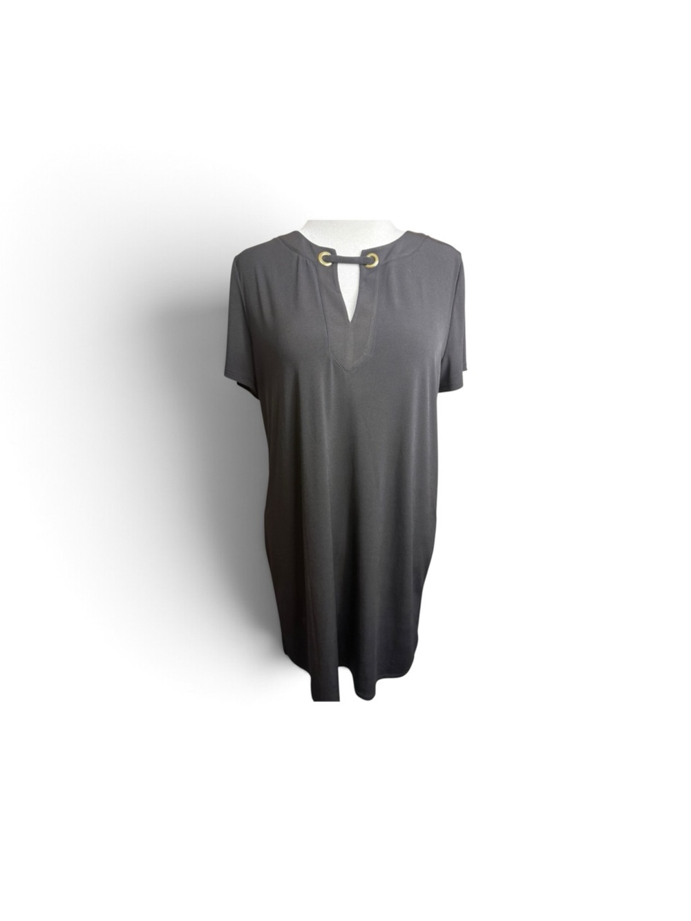 Michael Kors Black Short-Sleeve dress with Gold Grommet Detail size XL
